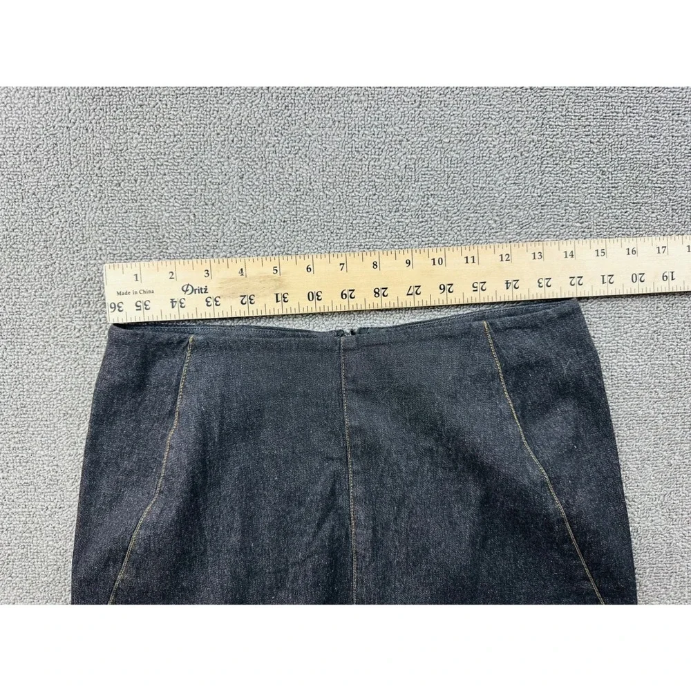 Y2K Ann Taylor LOFT Skirt Women 6P Black Mini Pencil Stretch Denim Workwear‎